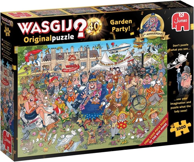 2 x 1000 Wasgij Original 40 – 25th Aniversario Fiesta en el jardín - Ref 25019. Puzzle Jumbo 1000 piezas.