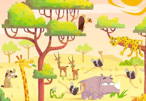 hora del safari-puzzle-ravensburger-2x24-piezas