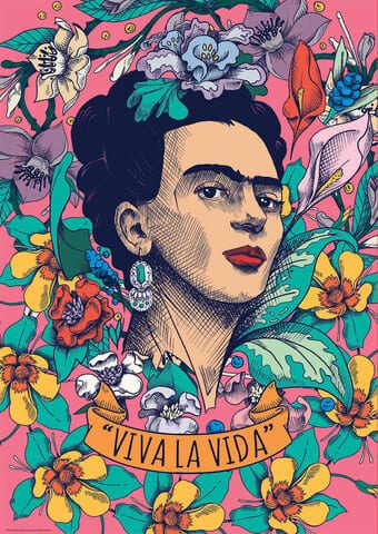 Puzzle 500 "Viva La Vida", Frida Kahlo De EDUCA