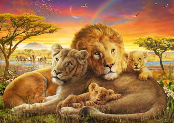 Puzzle 1000 Familia De Leones Abrazados De SCHMIDT