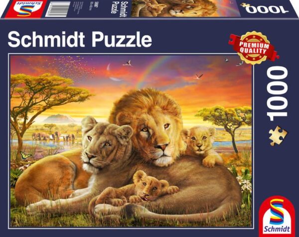 Puzzle 1000 Familia De Leones Abrazados De SCHMIDT