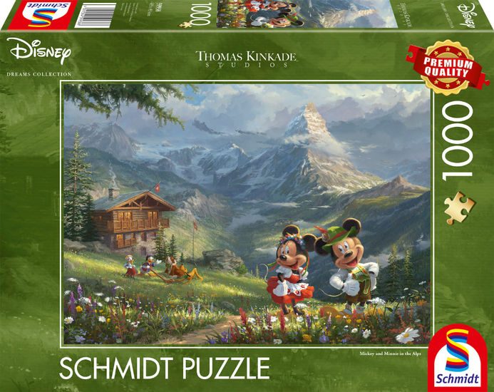 Puzzle 1000 Disney, Mickey Y Minnie En Los Alpes Kinkade