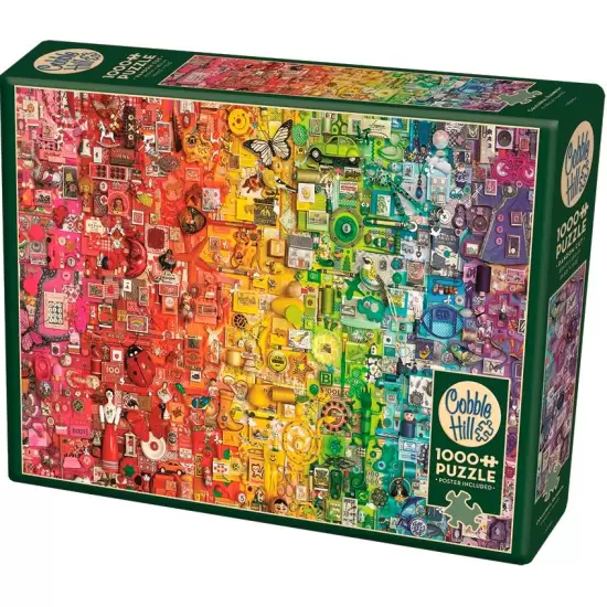 Puzzle Mondo "Thick Lines Valley" Di Aaron Draplin – 1000 Pezzi, Foresta Arcobaleno, Edizione Limitata - Foto 3