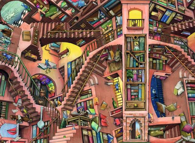 Ravensburger - Puzzle 500 Piezas La Biblioteca Extravagante | Puzzle 500 Piezas Adultos | 49x36 Cm | Rompecabezas Adultos | para Toda La Familia | Regalo Adulto | Regalo Navidad