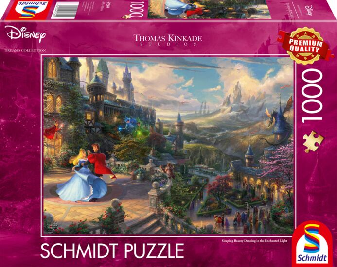 1000 Disney, La Bella Durmiente Bailando en La Luz Encantada, Thomas Kinkade - Ref. 57369. Puzzle Schmidt 1000 piezas.