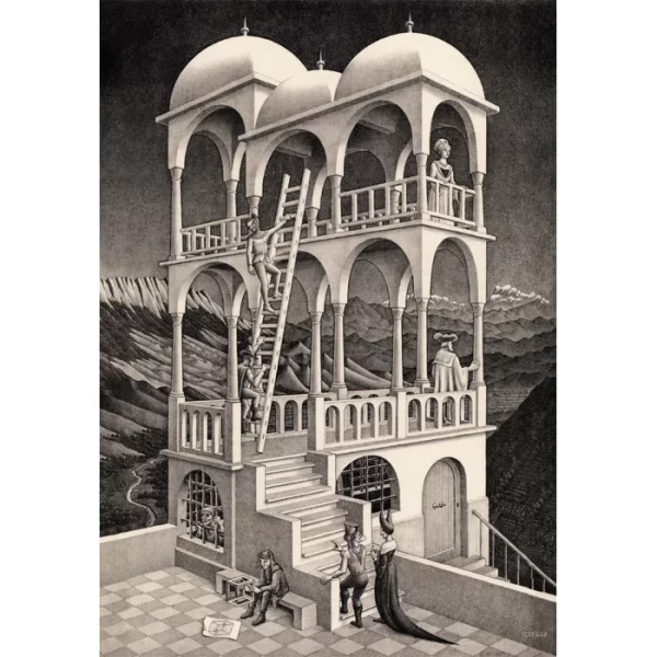 puzzle-clementoni-M.-C.-Escher-Belvedere-Compact-Novo-Art-1000-piezas-referencia-39754