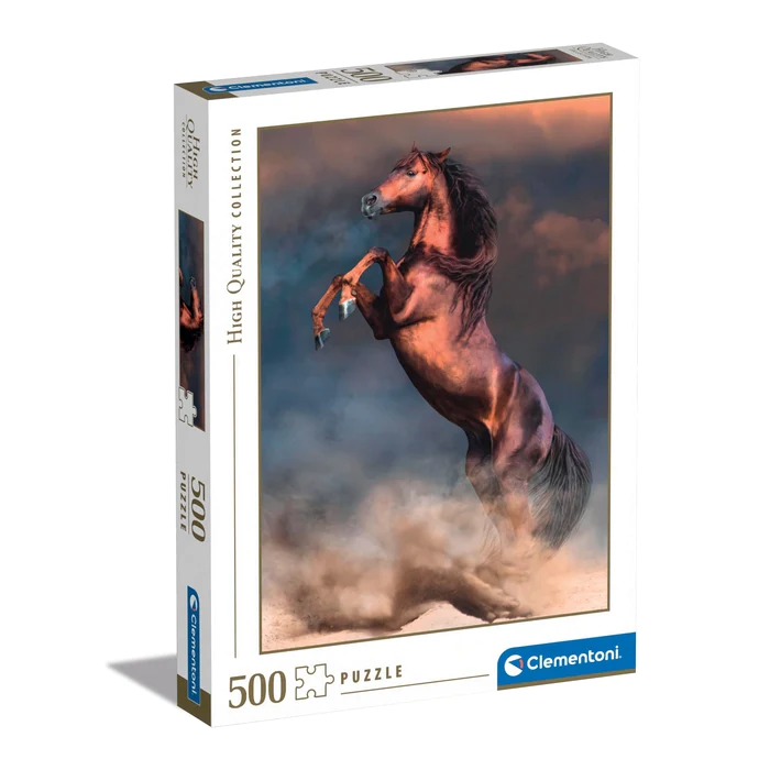 Puzzle Adulte 500 Pièces Clementoni – Cheval Rouge Sauvage, Boîte Compacte, Fabriqué En Italie (49x36 Cm)