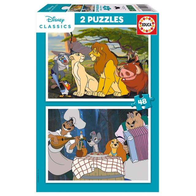 Puzzle 2x48 Disney Animales De EDUCA