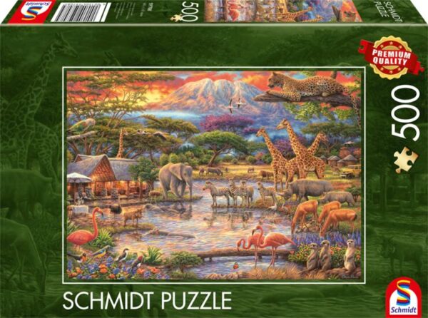 puzzle-schmidt-paraiso-bajo-el-monte-kilimanjaro-500-piezas-referencia-59708