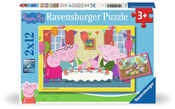 2 x 12 Peppa Pig - Ref. 04017. Puzzle Ravensburger 2 x 12 piezas.