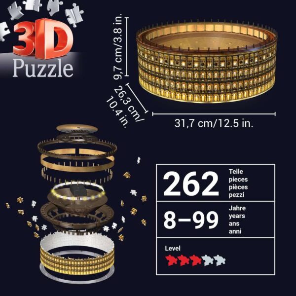 3D Coliseo Romano Night edition - Ref. 11148. Puzzle Ravensburger 3D