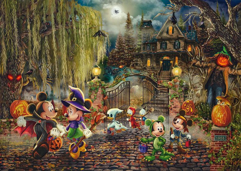 1000 Disney, Mickey y Minnie: Diversión de Halloween, Thomas Kinkade ...